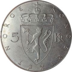 5 Kroner - Olav V Krone Currency Anniversary