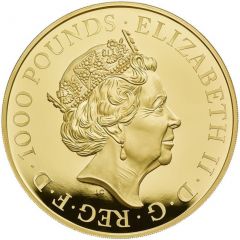 1000 Pounds - Elizabeth II Sapphire Jubilee, Gold Proof