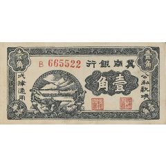 1 Chiao / 10 Cents Bank of Chinan