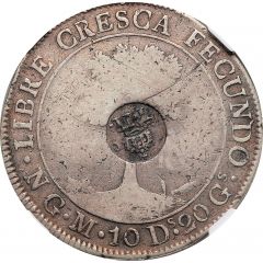 8 Reales - Isabela II Countermark on Central American Republic 8 Reales