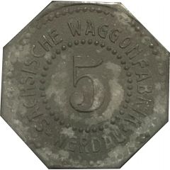5 Pfennig - Werdau Sächsische Waggonfabrik