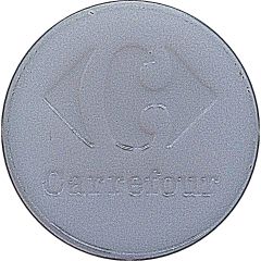 Shopping Cart Token - Carrefour 1 Euro, White, 23 mm