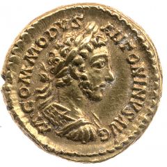 Quinarius Aureus - Commodus TR P V IMP IIII COS II P P, Fortuna