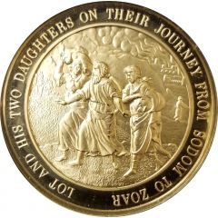 Medal - Thomason Medallic Bible Lot and his two daughters on their journey from Sodom to Zoar, #10 of 60