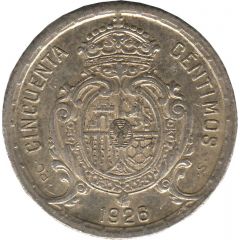 50 Centimos - Alfonso XIII 6th portrait