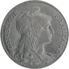 5 centimes Daniel-Dupuis Essai en alumimium