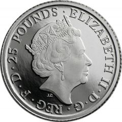25 Pounds - Elizabeth II 5th portrait, 1/4 oz Fine Platinum