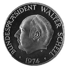 Medal - 25 Jahre Bundesrepublik Deutschland Walter Scheel