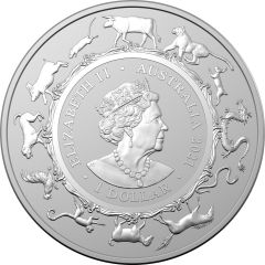 1 Dollar - Elizabeth II 6th Portrait - Year of the Ox - Silver Bullion