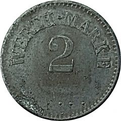 2 Pfennig Werth-Marke, Iron, 16.2 mm