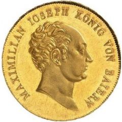 1/2 Thaler - Maximilian I Joseph Schulpreistaler - Gold Pattern