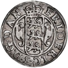 2 Skilling Dansk - Frederik III Shield type V