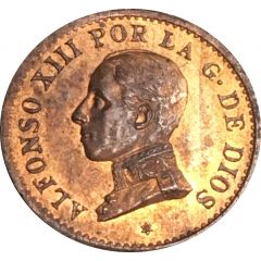 1 Centimo - Alfonso XIII 5th portrait