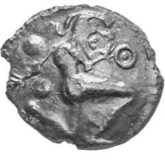 Bronze with running character and disks