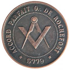 Reproduction de jeton de présence maçonnique - Orient de Rochefort