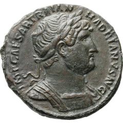 Sestertius - Hadrian P M TR P COS III EXPED AVG S C