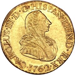8 Escudos - Carlos III Colonial Milled Coinage