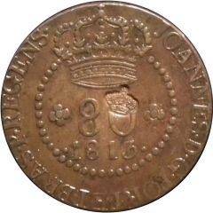 80 Réis - Pedro V Countermark `Small Crown`