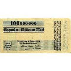 100 000 000 Mark Thüringische Staatsbank, Series D - blue