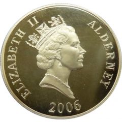 5 Pounds - Elizabeth II The Rocket, Silver Proof Gold Plated