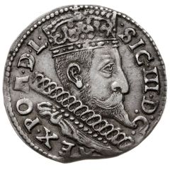 Trojak / 3 Grosze - Sigismund III Vasa Bydgoszcz, Lewart arms, IF, B mint mark