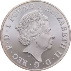 1 Pound - Elizabeth II 5th portrait, 1/2 oz Fine Silver