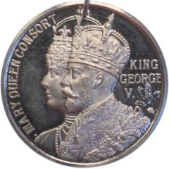 Medal - George V Coronation, Tiverton, white metal