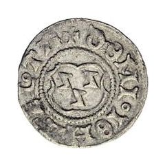 1 Schilling - Johannes VI Bey Curvy shields, sword right, key left and down