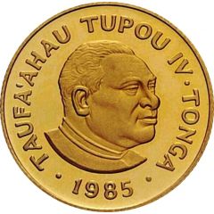 10 Pa`anga - Taufa’ahau Tupou IV Rolls Royces Silver Ghost and Camarque, 0.917 Gold issue