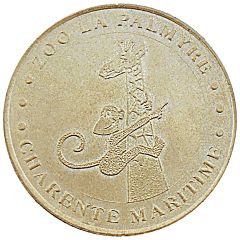 Monnaie de Paris Tourist Token - Charente-Maritime Zoo la Palmyre - La girafe et la mascotte