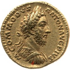 Aureus - Commodus P M TR P VIIII IMP VI COS IIII P P, Jupiter