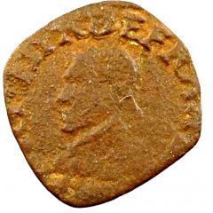Denier Tournois - Henri III Bayonne, left portrait