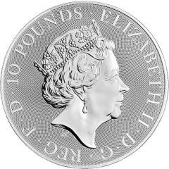 10 Pounds - Elizabeth II 5th portrait, 10 oz Fine Silver