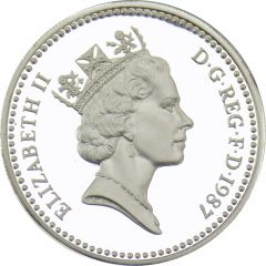 1 Pound - Elizabeth II English Oak, Silver Piedfort