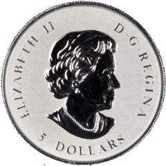 5 Dollars - Elizabeth II 2nd portrait, Piedfort SML