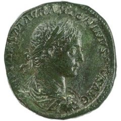 Sestertius - Elagabalus P M TR P III COS III P P S C, Sol