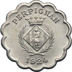 25 Centimes - Chambre Syndicale des Commerçants - Perpignan [66] Nickel-silver