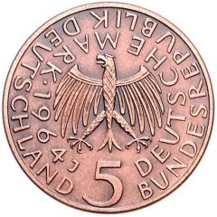 5 Deutsche Mark Gottlieb Fichte - Pattern