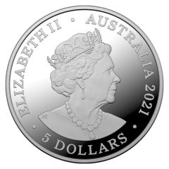 5 Dollars - Elizabeth II 6th Portrait - Redback Spider, Silver Coloured Proof