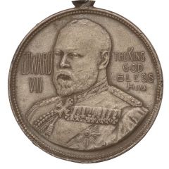 Medal - Edward VII Coronation, Westminster Abbey, silvered bronze