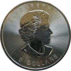 8 Dollars - Elizabeth II Maple Leaves, 1 1⁄2 oz. silver bullion coinage