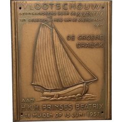 Plaquette - Naval review and launch of the Yacht `De Groene Draeck`