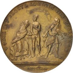Satirical medal on the occupation of Bavaria by Maria Theresa the naked queen of Hungary
