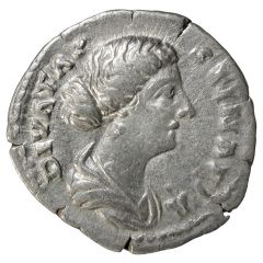 Denarius - Faustina the Younger CONSECRATIO, Pietas
