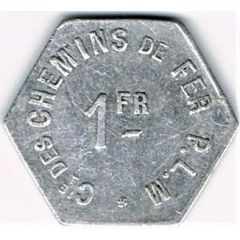 1 franc - Cie des chemins de fer P.L.M. - Villeneuve-Saint-Georges 94
