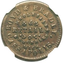 Civil War Merchant Token - Boyd and Bradly Cassopolis, Michigan