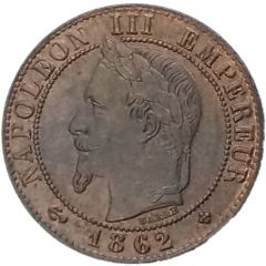 1 Centime - Napoleon III head with wreath