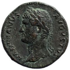 Sestertius - Hadrian COS III P P CLEMENTIA AVG S C, Clementia