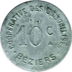 10 Centimes - Coopérative des démobilisés Beziers
