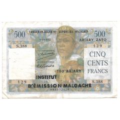 500 Francs / 100 Ariary